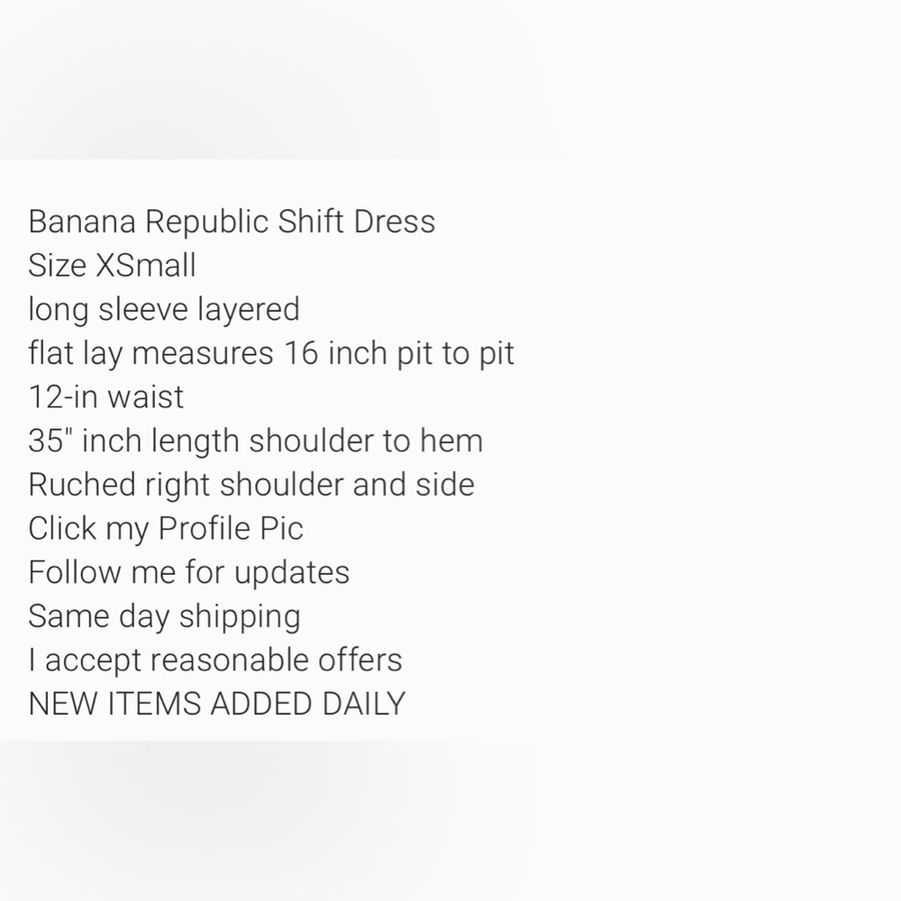 NWT $ 119 Banana Republic Long Sleeve Dress Size Ruched Grey XS extra soft - Picture 3 of 7